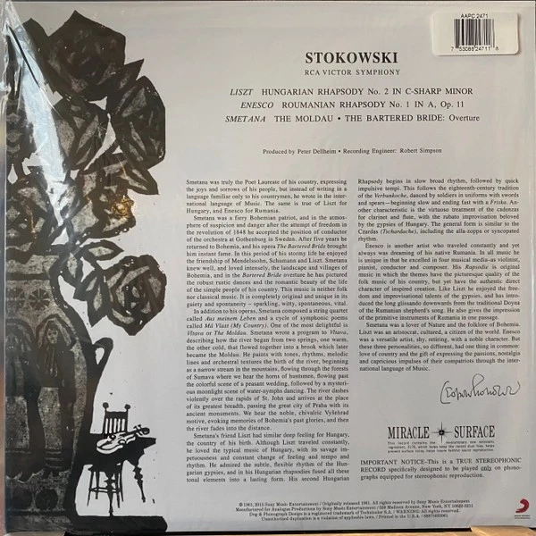 ANALOGUE PRODUCTIONS AP-2471 LISZT ENESCO RHAPSODIES STOKOWSKI LIVING STEREO - Bild 2 von 4
