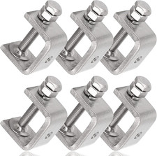 Stainless Steel C Clamps Mini 1 Inch for Mounting, Heavy Duty Metal U Clamps for