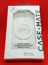 Case-Mate Tough Clear Mag-Safe Case & Screen Protector for iPhone 16 Pro NEW