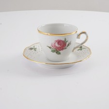 Schumann Arzberg Porzellan Malerei Wiesenthal Tasse mit Untertasse Durchbruch