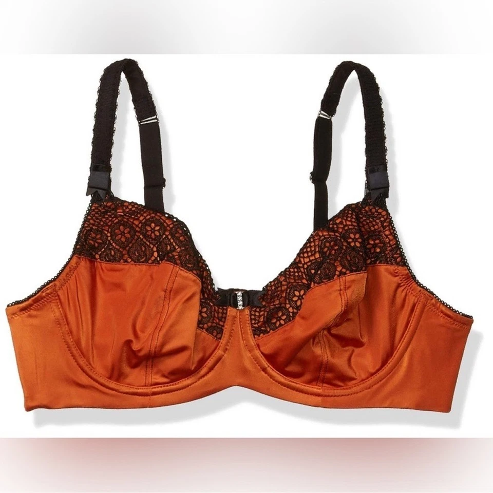 Cake Lingerie Ginger Macaroon Underwire Nursing Bra Orange/Black Lace 34D NWT - Image 4 of 4
