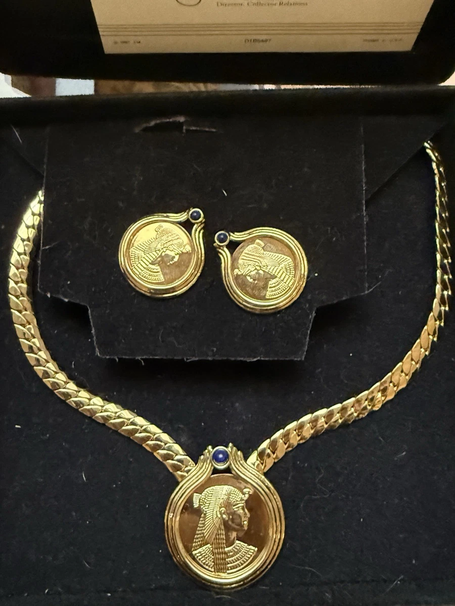 1987 Franklin Mint CleopatraColection 22K GLD coated Coin Necklace