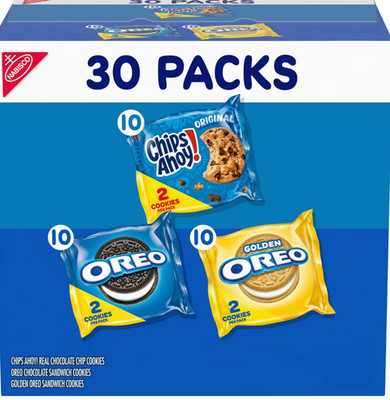 Nabisco Sweet Treats Cookie Variety Pack Oreo, Oreo Golden & Chips Ahoy!, 30 Sna