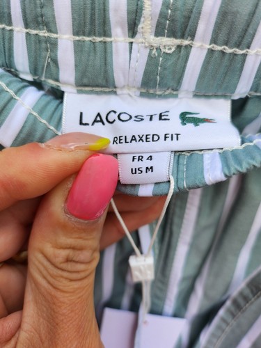 Relaxed Fit Striped ShortsMen - Green - White - Lacoste - Picture 5 of 7