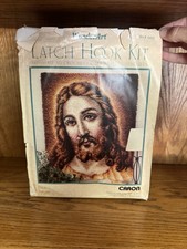 Caron Latch Hook Kit "JESUS" 4460 Religious Wonderart OPEN BOX, Incomplete