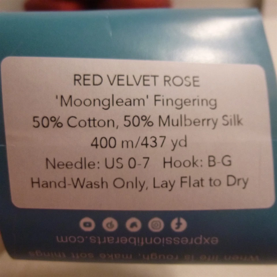 Lote de 3, Expression Fiber Arts, 400m/437 yardas, Red Velvet Rose  Foto 3 de 4