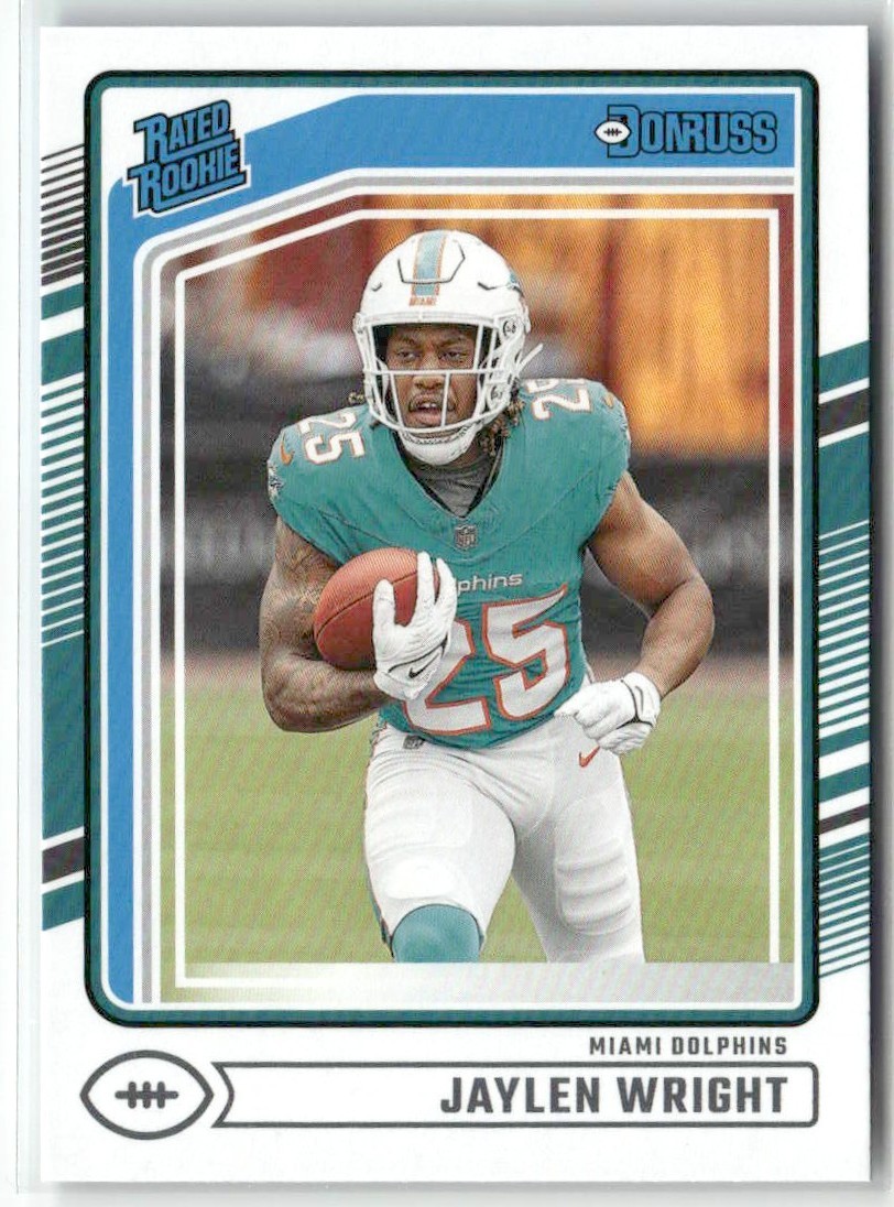 Jaylen Wright RC 2024 Donruss Rated Miami Dolphins #344