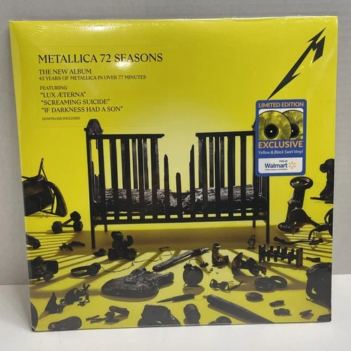 Metallica - 72 Seasons 2023 Yellow Black Swirl Vinyl Record Blackened Records