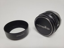Vintage Minolta MC Rokkor-PF 58mm f/1.4 Camera Lens with Filter, Shroud, Covers