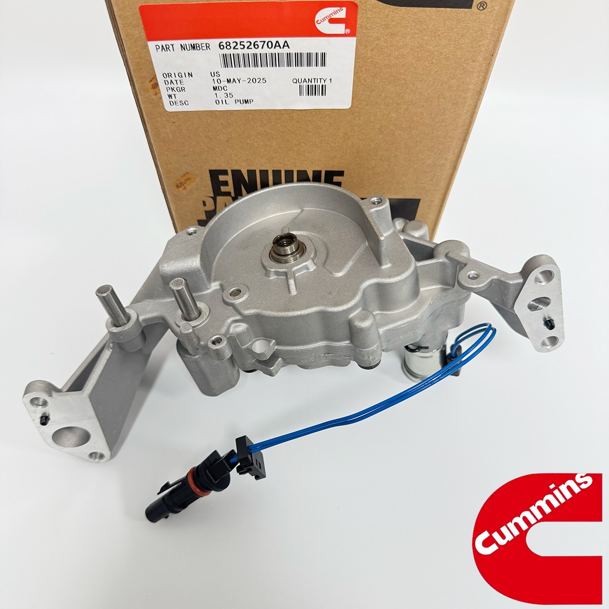 Cummins 68252670AB Engine Oil Pump & Solenoid for 2011-2018 Dodge Jeep 3.6L