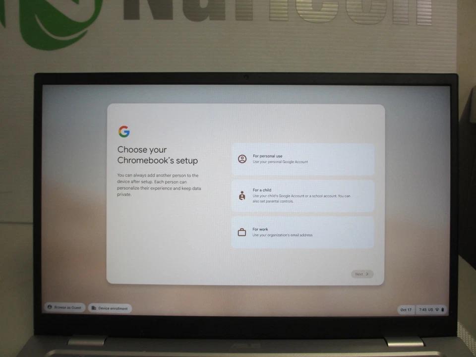 ASUS C425T Chromebook Laptop 4GB, 1.10 GHz, Intel M3- 8100Y SILVER (NO OS/SSD/AC - Image 2 of 4