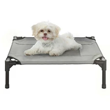 XSmall SM Dog Cat Bed Indoor Outdoor Raised Elevated Cot 24 x 18 Inch Gray
