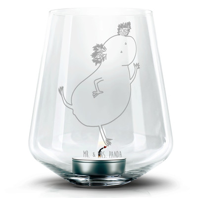 Gravur Windlicht Axolotl Tanzen - Geschenk Hüpfen Teelicht Glas mit Gravur Lurch