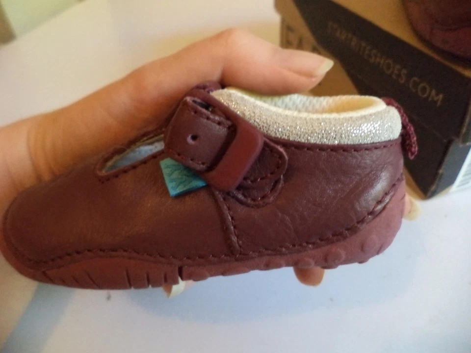 Clarks Start Rite Niñas Bebé Rojo Burbuja Cuero Zapatos Sandalias Talla 2 2F EU 17.5 Foto 3 de 4