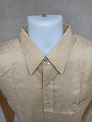 Benzer Mens Brown XL B Pocket Logo Monogram Long Sleeve Button Shirt