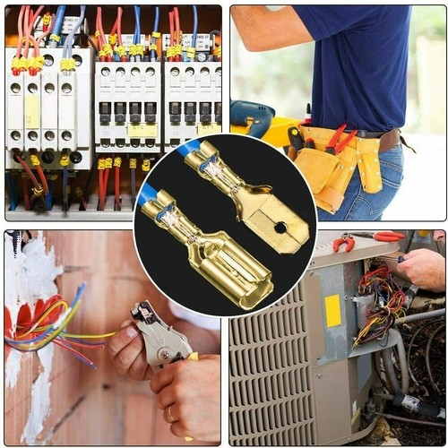 150stk Isoliert Crimpen Flachstecker Crimpverbinder Kabelschuhe 2,8 4,8 6,3mm - Bild 11 von 15