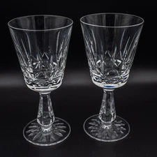 Waterford Crystal Rosslare Claret Wine Glass Pair 6" H FREE USA SHIPPING