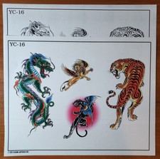 Vintage Spaulding Rogers Pinky Yun Traditional Japanese Tattoo Flash Sheet Y16