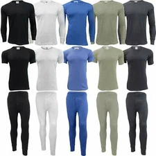 Mens Long Johns Thermal Set Half Full Sleeve Top Bottom Base Layer Underwear