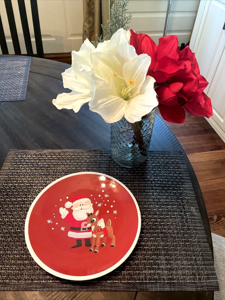 Plato de vacaciones Pottery Barn Rudolph Reno Santa Navidad ¡Fiesta de regalo Disney! Foto 2 de 4