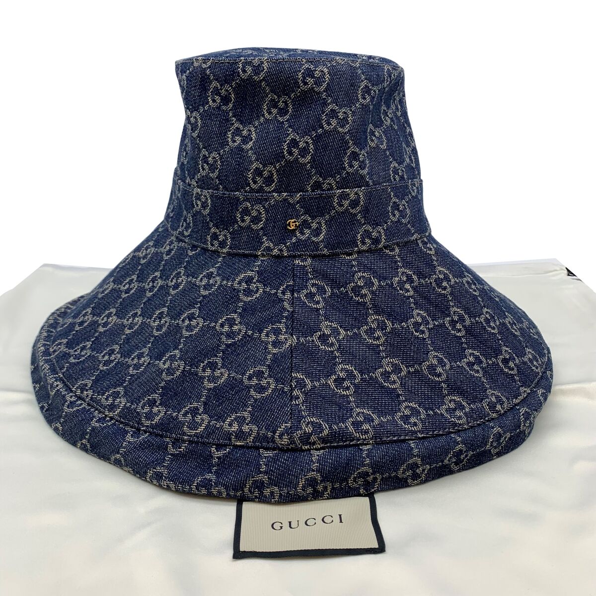 Authentic GUCCI Hat W California New Denim GG 58cm Size:L Blue #36634254 Authentic GUCCI Hat W California New Denim GG 58cm Size:L Blue #36634254