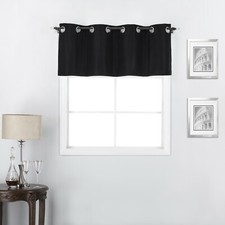 Midnight 1 Piece 100 Blackout Insulated Grommet Top Window Curtain Valance