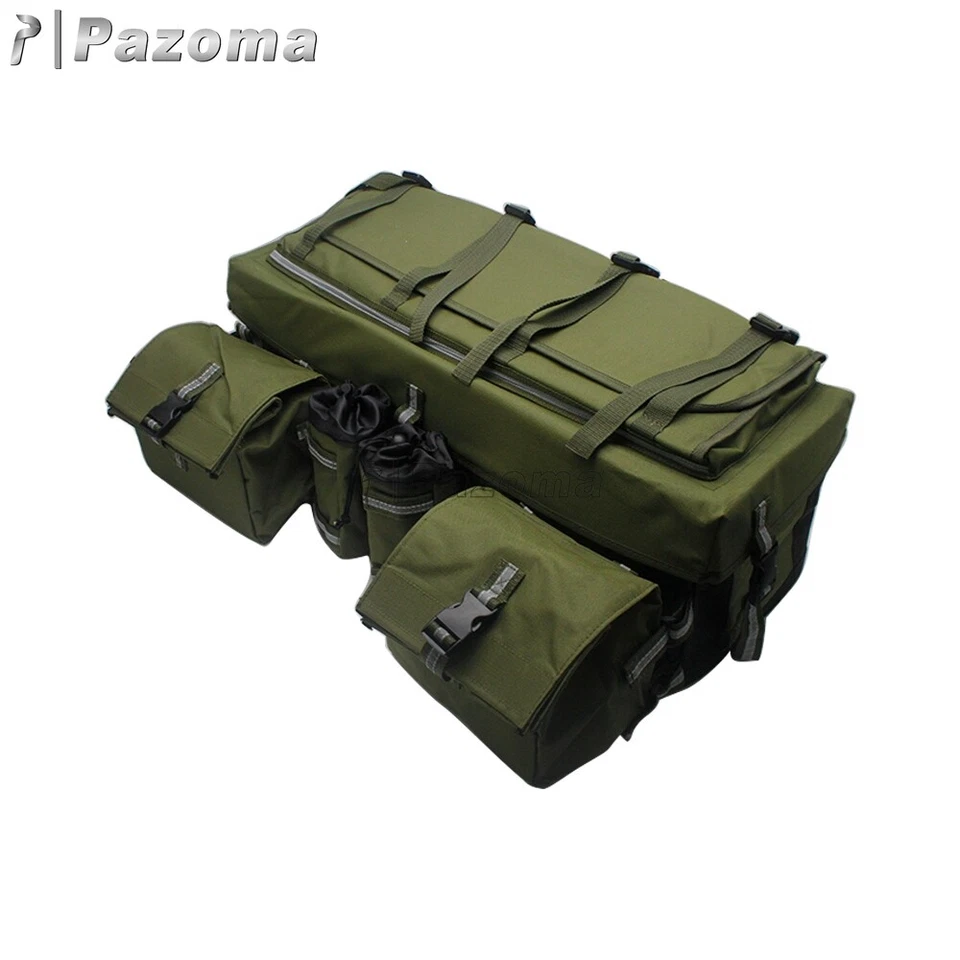ATV Rear Seat Rack Cargo Storage Trunk Box Luggage Pack Bag For Polaris Can-Am - Image 4 of 4