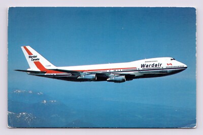 Wardair Boeing 747 CF-DJC Phil Garrett Advertising UNP Chrome Postcard C18