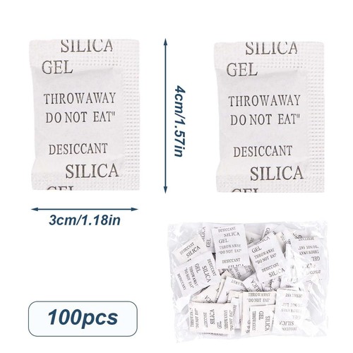 100 Packungen Silicagel Beutel 1 g Silikat Trockenmittel Beutel Silica Gel Le... - Bild 3 von 7