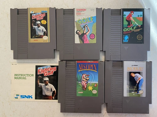 NES Lot: Lee Trevino's Fighting Golf/Open/Jack Nicklaus/Bandai Challenge Pebble
