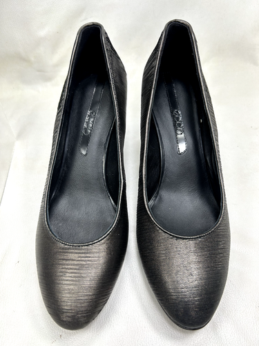 ECCO Damen Leder Brooklyn Pump schwarz/metallisch/antik gold Größe 39/8,5 NEU! - Bild 7 von 21