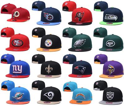 Adults Unisex American Football Team Adjustable Snapback Hat Embroidery