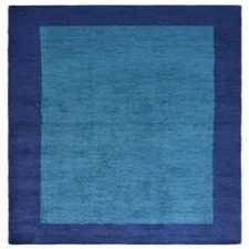 Eco-Friendly Hand Knotted Loom Silk Mix Area Rug Contemporary Blue BBH BBLSM201