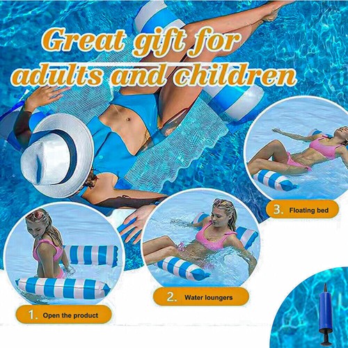 2x Wasserliege Floating Wasserhängematte Luftmatratze Wasser Pool Schwimmsessel` - Bild 1 von 19