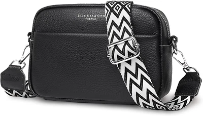 WENRECU Crossbody Bag for Women, Genuine Leather Women's Cross body Camera Bags Handbag