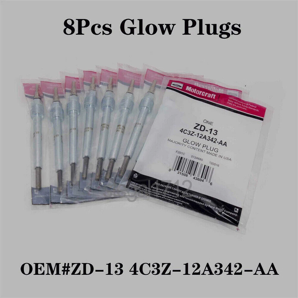 New For 04-10 Ford F250 6.0L Motorcraft ZD13 Glow Plug & Harness Powerstroke Kit - Изображение 3 из 4