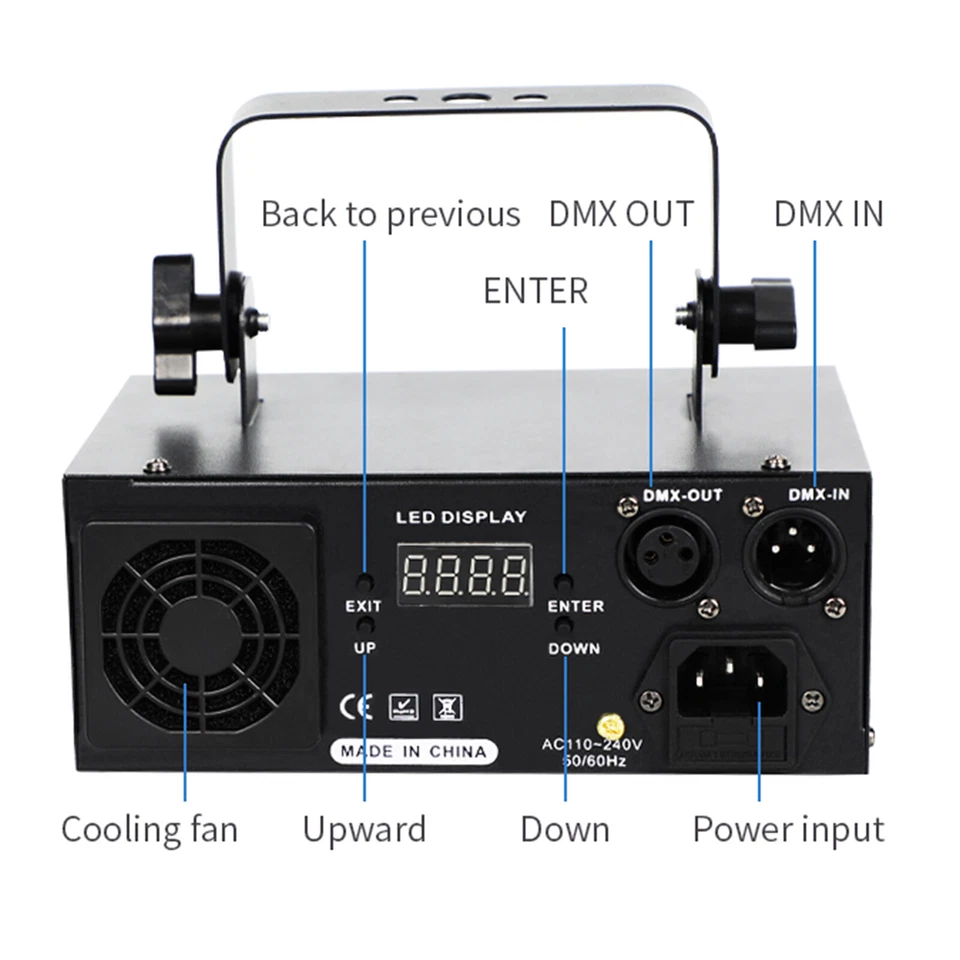 RGB Laser Animation Disco Party Light DMX Strobe Stage Lighting Remote Control / - Image 3 of 4