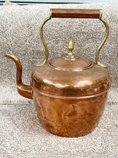 VINTAGE ANTIQUE VICTORIAN COPPER KETTLE TEAPOT AGA ESSE COOKER