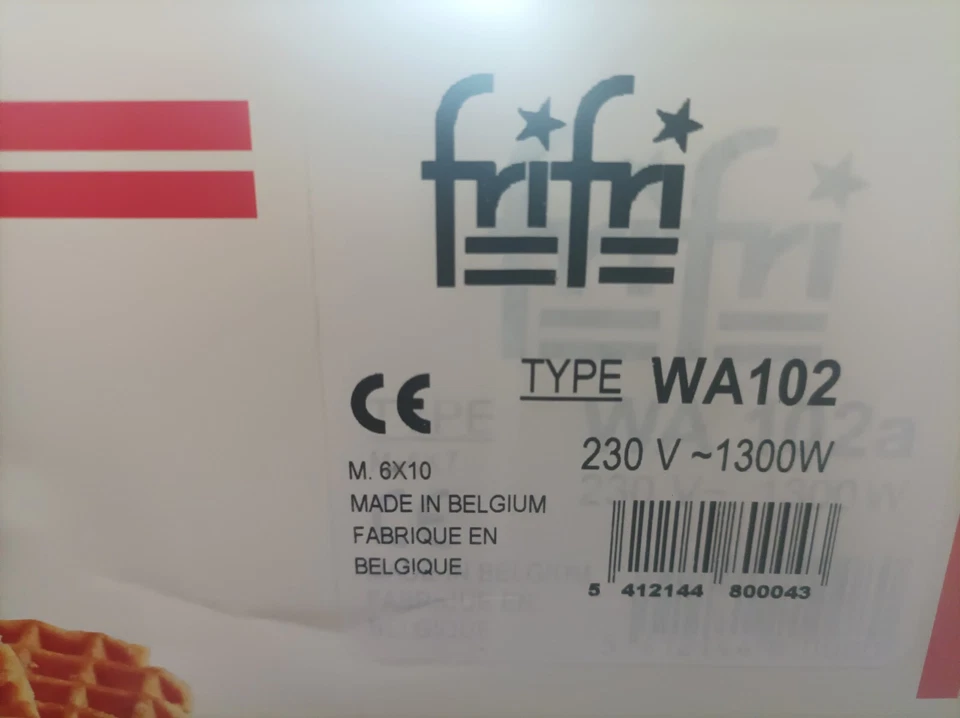 Piastra Per Cialde Frifri Made In Belgio 1300w Usata Una Volta  - Immagine 3 di 4