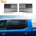 Black Rear Window Sticker Trim US Flag Decal for Chevy Silverado 19+ Accessories
