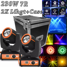 2PC 7R 230W Moving Head Light RGBW Stage Lighting LED DMX Beam Disco DJ w/Case