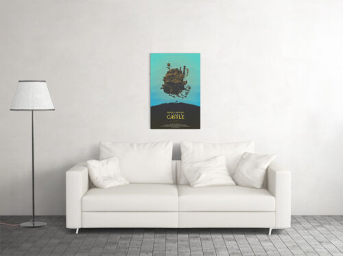 Tableau sur soie animé château en mouvement hurle art mural décoration maison - AFFICHE 20x30 - Photo 3 sur 4