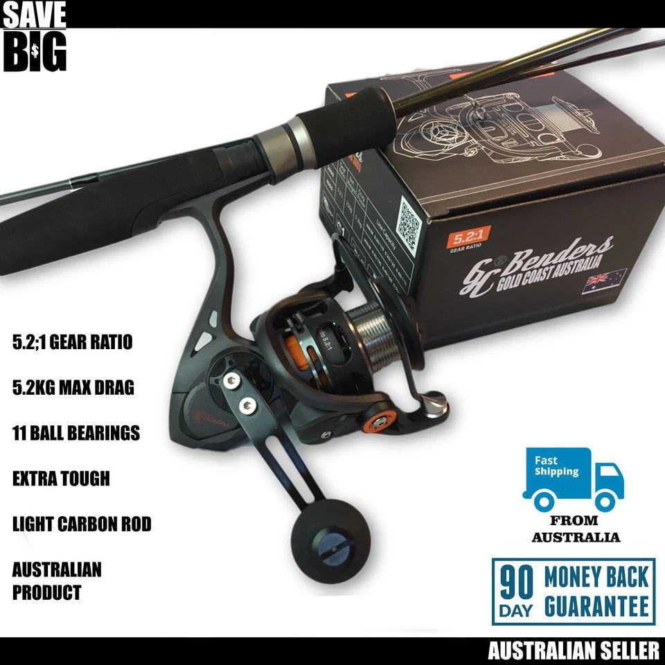 Carrete giratorio de pesca GC Bender 3000 combos de caña todoterreno caña de calidad AU agotada Foto 2 de 4