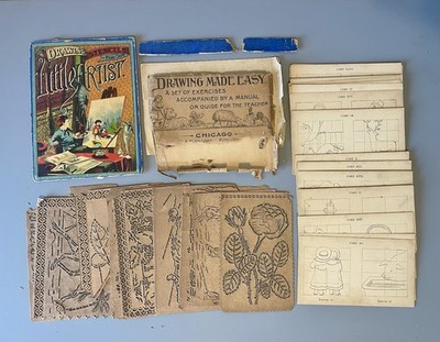 Early 1900s Children's LITTLE ARTIST DRAWING STENCIL ART Kit