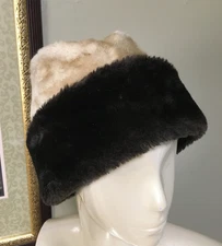 Vintage United Hatters Millinery Hat Workers Union Mens Medium Tan Faux Fur