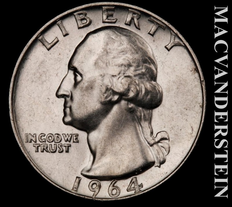 1964 Silver Washington Quarter - Scarce  High Grade  Lustrous  #L4846