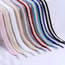 Flat Cotton Wheat Ear Shoelaces for Sneakers Twist Braids Marshmallow Colorful S