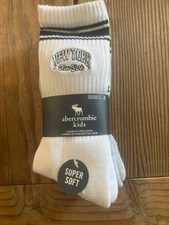 Abercrombie Kids 3 Pairs Crew Socks Super Soft 5Y-7Y