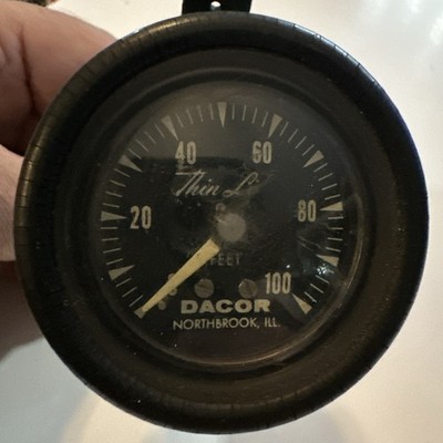 Vintage 1950's 100 Ft. DACOR Thin Line Wrist Depth Gauge Scuba Skin Diving Watch