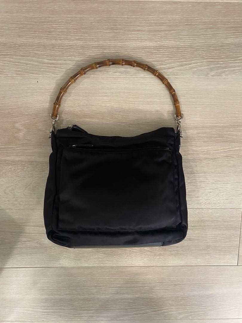 Gucci Bamboo Nylon Tote Bag Pre-Owned Excellent Condition